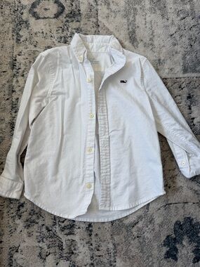 Vineyard Vines White Boys' Button-Down Shirt with Whale Logo